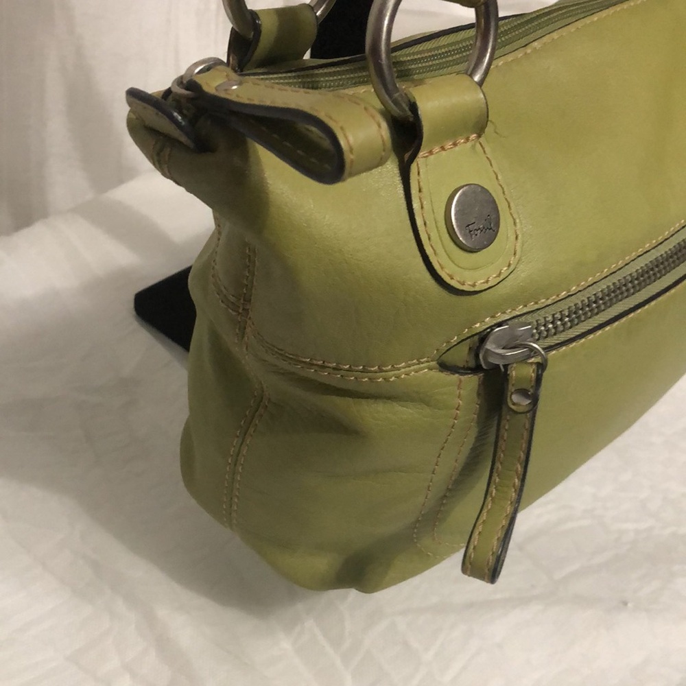 **MINT** Fossil Olive Green Leather Shoulder Bag - Picture 3 of 12
